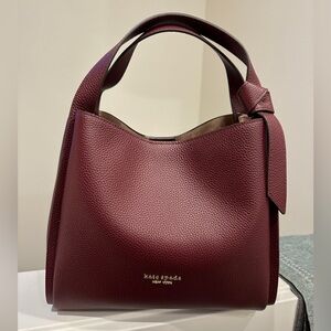 Kate Spade burgundy medium Knott tote crossbody bag